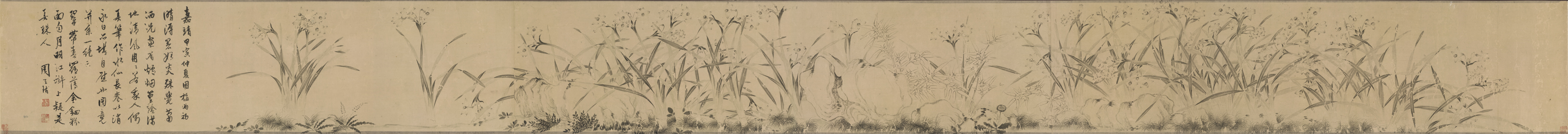 A001538中式风韵-长卷字画-辽-水仙图