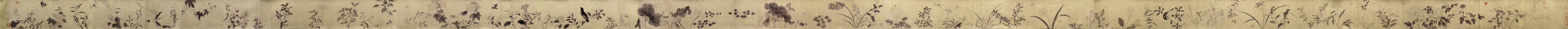 A001555中式风韵-长卷字画-宋 佚名 百花图 故宫博