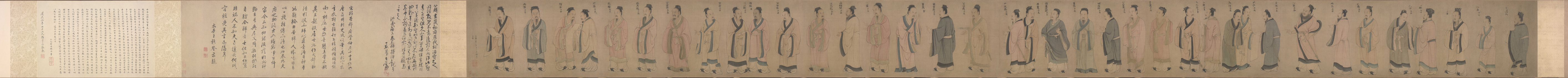 A001559中式风韵-长卷字画-宋+孔子弟子像卷+故宫博