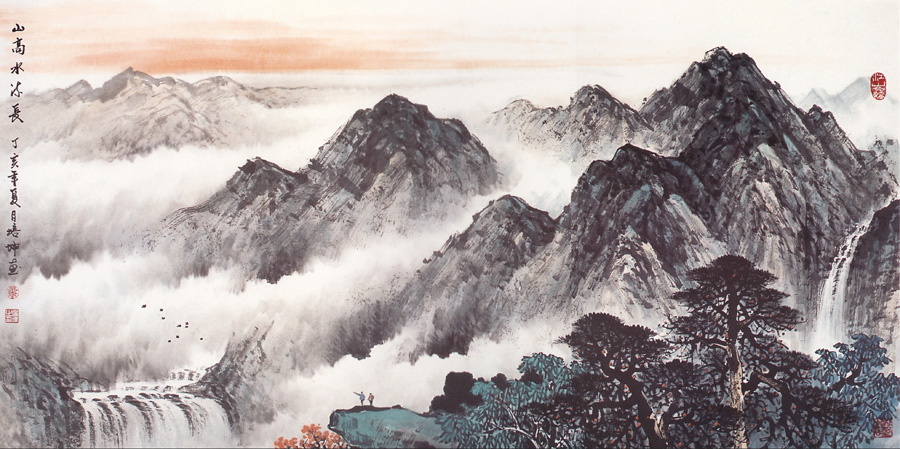 A008724-中式风韵-国画松树高山流水