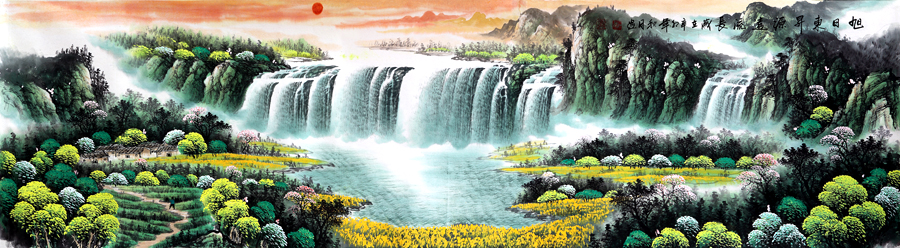 A008815-中式风韵-国画松树高山流水