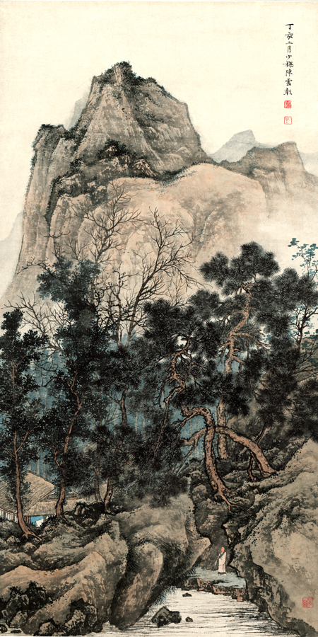 A008821-中式风韵-国画松树高山流水(1)