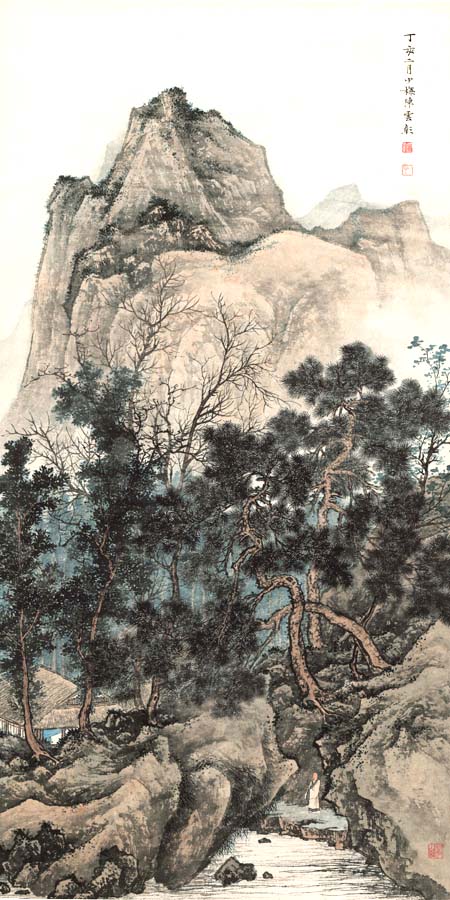 A008822-中式风韵-国画松树高山流水