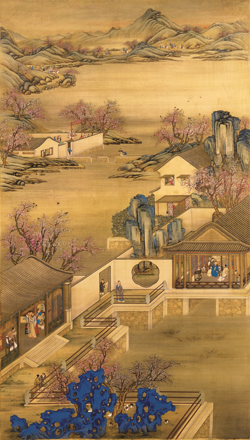 A008838-中式风韵-国画松树高山流水-嬴政十二月行