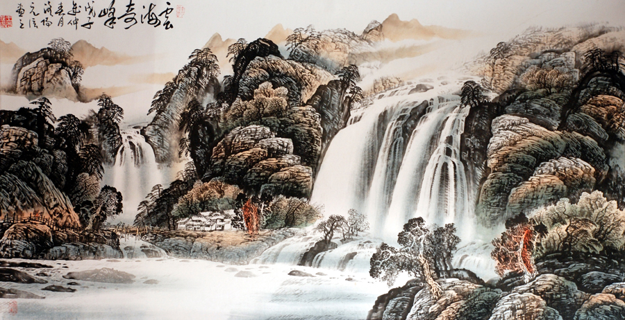 B4094-中式风韵-国画高山流水