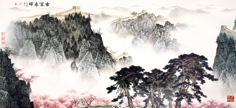 B4118-中式风韵-国画高山流水
