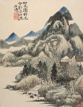 A000019中式风韵-山水风景-清 石涛 花卉山水