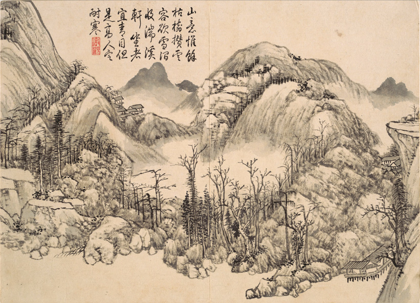 A000168中式风韵-中式山水-清 钱维城 山水花鸟