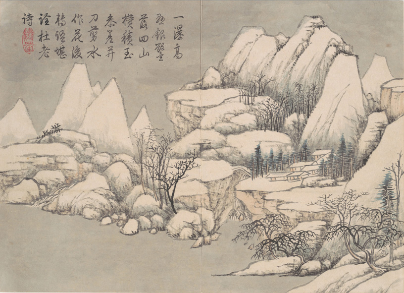 A000175中式风 山水风景--清 钱维城 山水花鸟