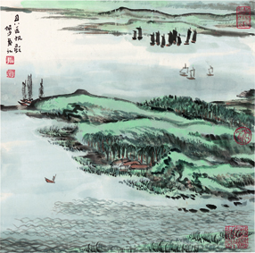 A000512中式风韵-山水风景陆严少 山水图