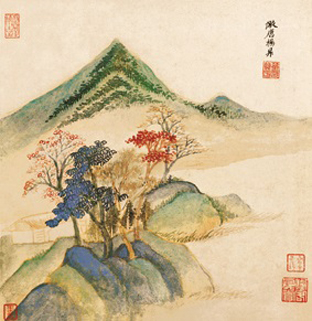 A000534中式风韵-山水风景-董其昌仿古山水