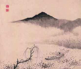 A000553中式风韵山水风景--石涛 设色山水