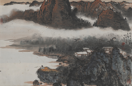 A000595中式风韵-山水-杨彦-江边垂钓图