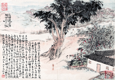 A000656中式风韵-山水 陆严少 荒村建子月