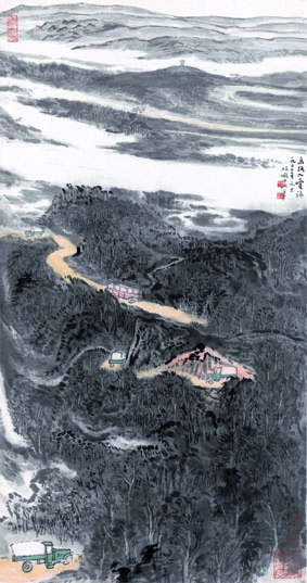 A000887中式风韵-山水风景--陆严少 高路入云端