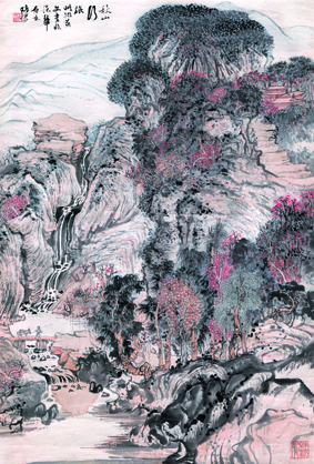 A000915中式风韵-山水风景陆严少 秋山行旅