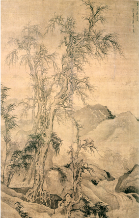 A000971中式风韵-山水风景-明 唐寅 古木幽篁图