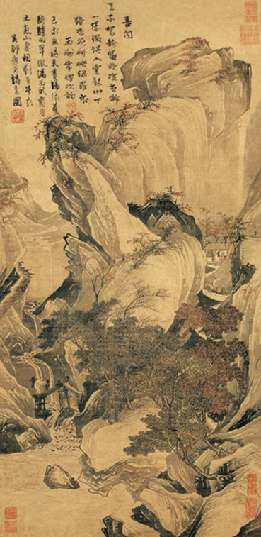 A000973中式风韵-山水风景-明 唐寅 骑驴归思图