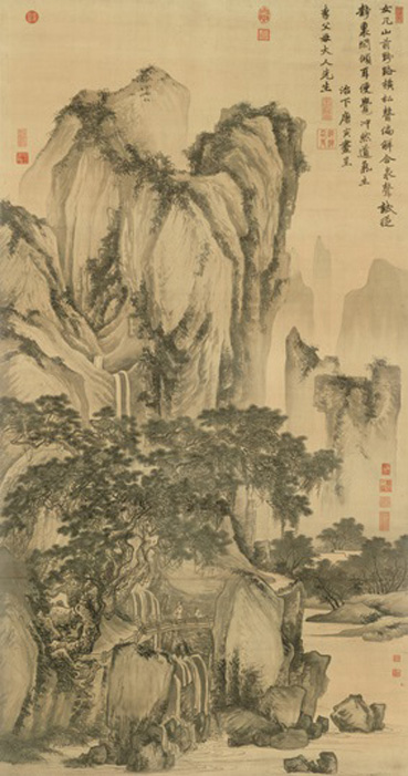 A000974中式风韵-山水风景-明 唐寅 山路松声图