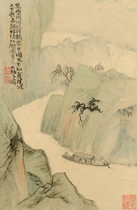 A000987中式风韵-山水风景-清 石濤 山水冊(一)