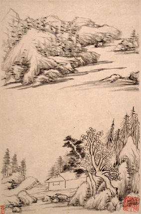 A001028中式风韵-山水风景-明 董其昌 山水册页00