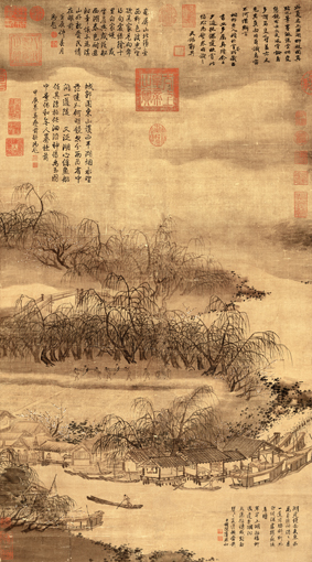 A001021中式风韵-山水风景-西湖柳艇图