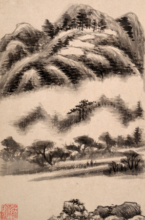 A001031中式风韵-水墨山-明 董其昌 山水册页006