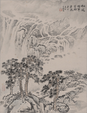 A001040中式风韵-山水风景- 宋文治-山水松风图轴