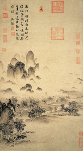 A001051中式风韵-山水风景-宋 赵佶 溪山秋色图轴