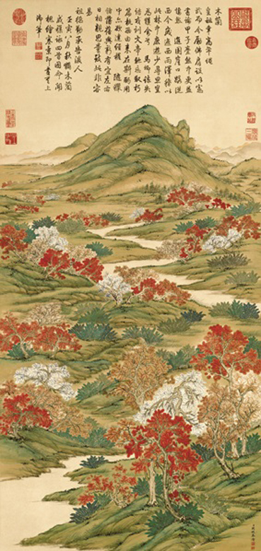 A001075中式风韵-山树-上塞锦林图-日本