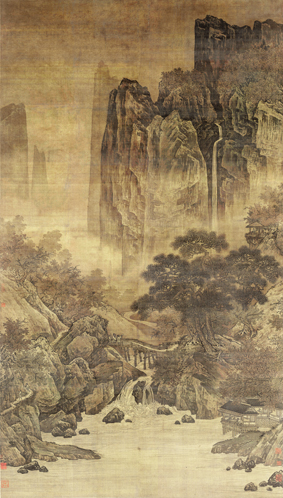 A001076中式风韵-山水风景-秋山红树图