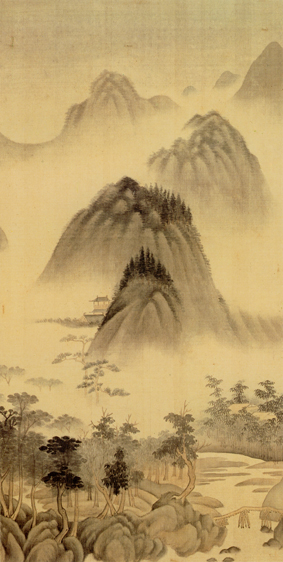 A001083中式风韵-山水风景-董其昌 仿宋元人缩本画