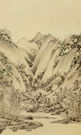 A001084中式风韵-山水风景-董其昌 仿宋元人缩本画
