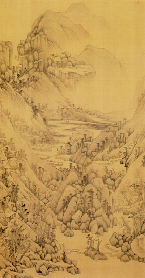 A001087中式风韵-山水风景-董其昌 仿宋元人缩本画