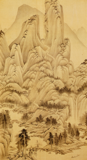 A001088中式风韵-山水风景-董其昌 仿宋元人缩本画