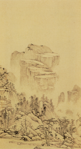 A001092中式风韵-山水风景-董其昌 仿宋元人缩本画