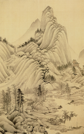 A001098中式风韵-山水风景-董其昌 仿宋元人缩本画