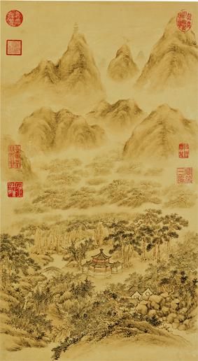 A001135中式风韵-山水风景-双峰插云御题