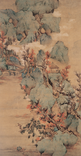 A001166中式风韵-山水风景-明 蓝瑛 仿张僧繇山水图