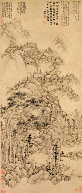 A001178中式风韵-山水风景-元 黄公望 丹崖玉树图轴