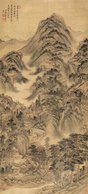 A001186中式风韵-山水风景-清 王时敏 南山积翠图