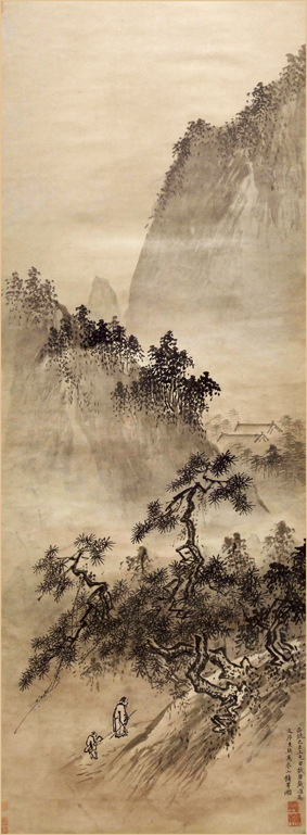 A001200中式风韵-山水风景-春山积翠图轴