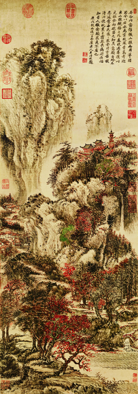 A001204中式风韵-山水风景-溪山红树