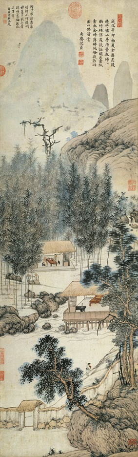 A001219中式风韵-山水风景-明 沈贞 竹炉山房
