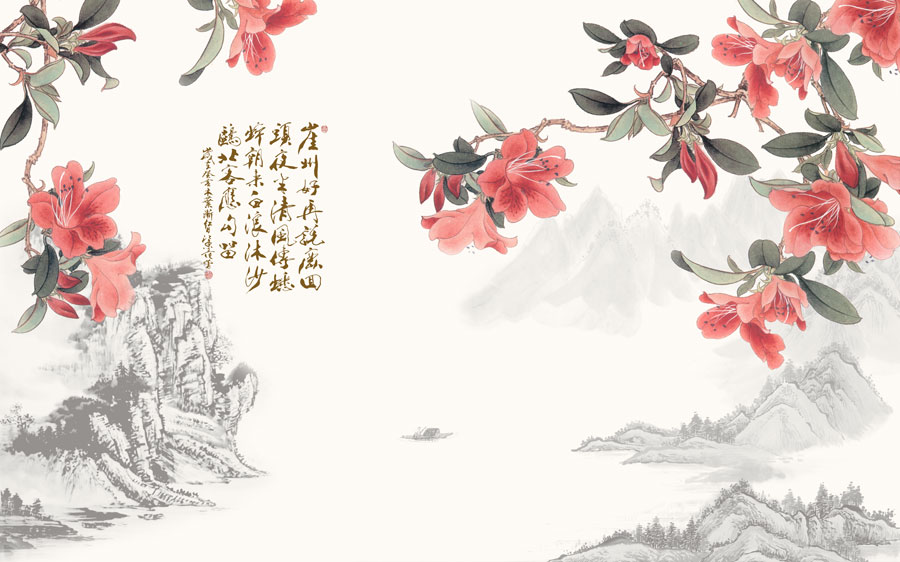 A013440-1211中式山水-山 玉兰