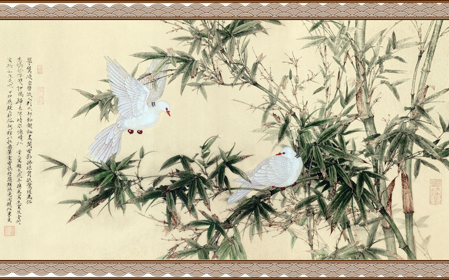 A013453-1266中式风韵-竹子 鸟