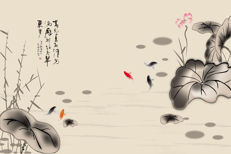 A013485-10中式风韵-国画花草-水墨荷花