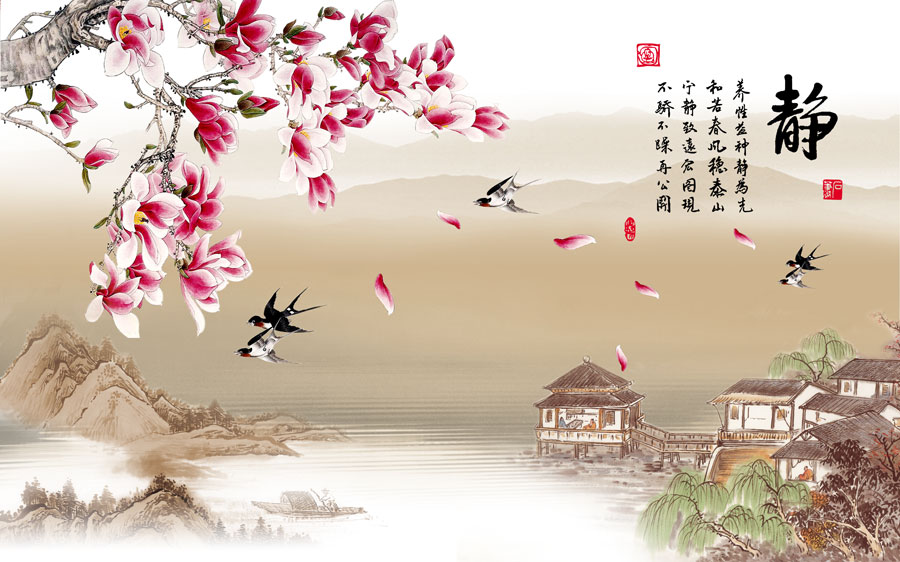 A013522-46中式风韵-花类-玉兰花