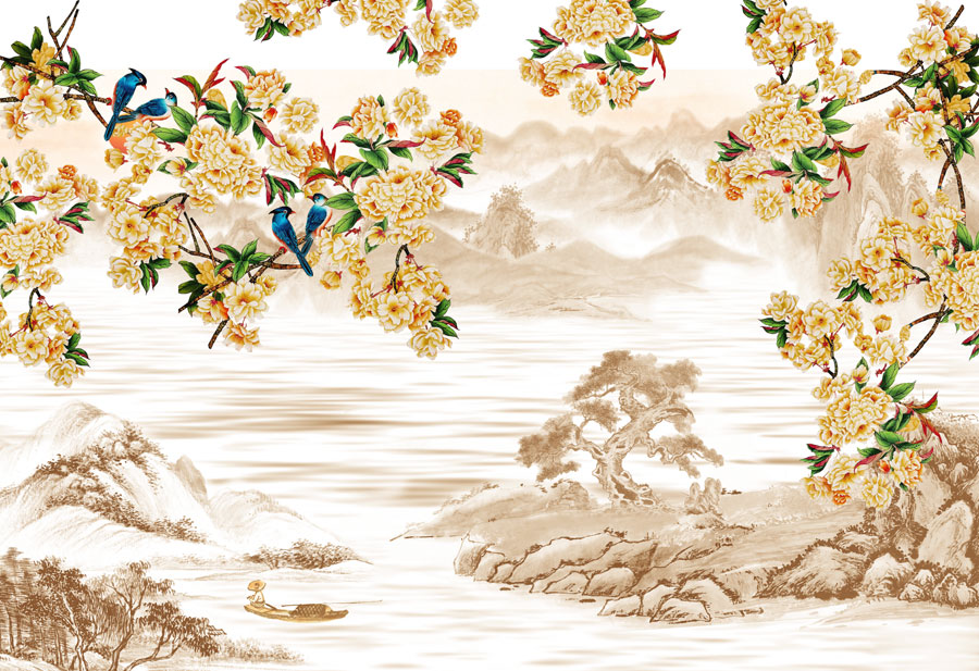 A013557-79中式风韵-山间花鸟