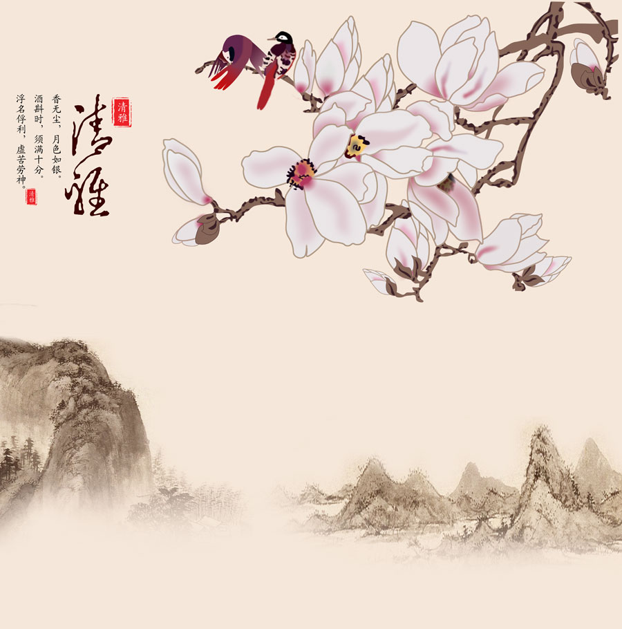 A013563-84中式风韵-山间玉兰